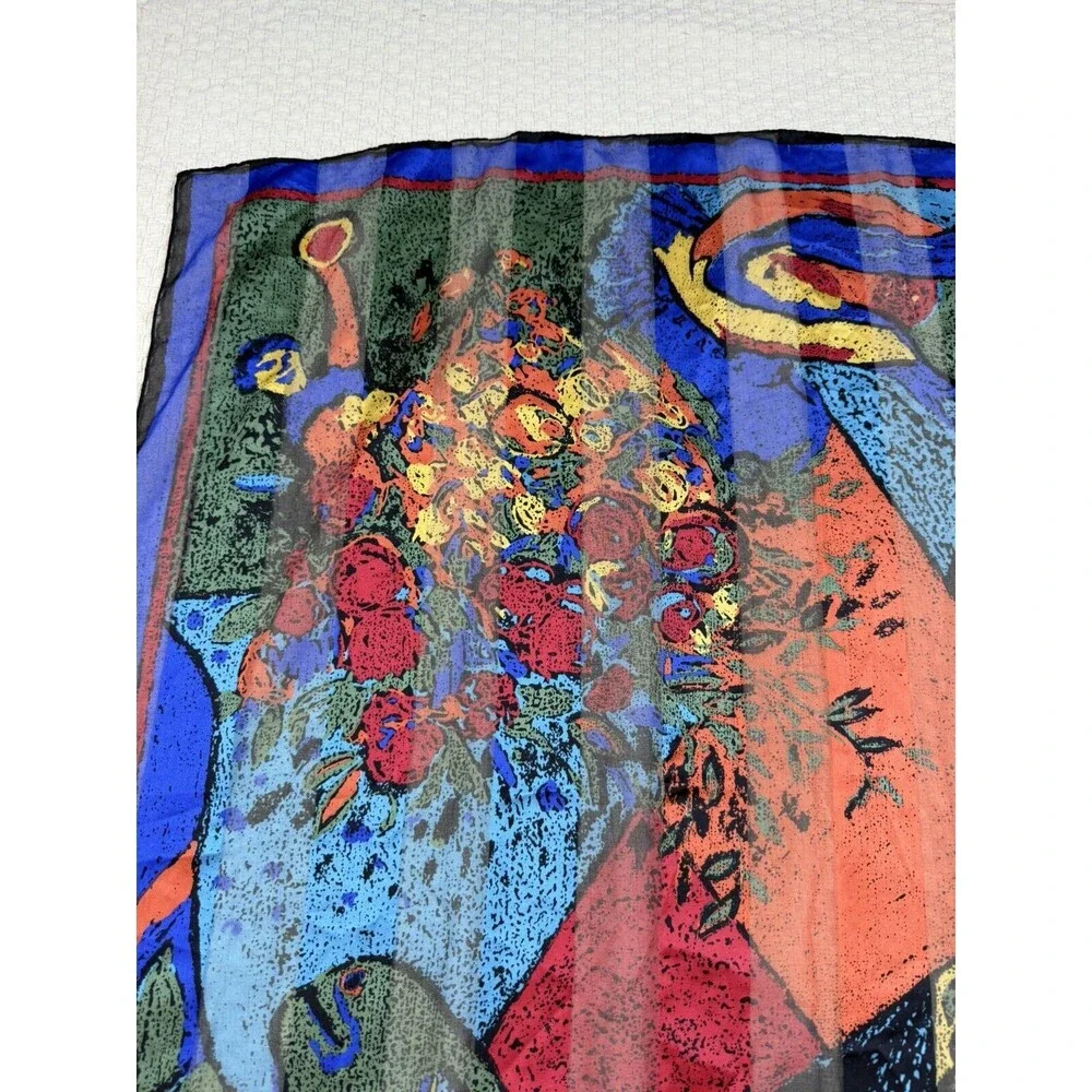 Patricia Paris SCARF Vintage‎ Painting Square Wrap Ancient Greek Fresco 34